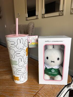 Miffy × Starbucks Tumbler Cold Cup and Plush Miffy Limited Edition Set of 2